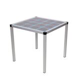 Vintage Danish design metal side table with tiles in a beautiful aqua color made in the 1970s. The f
