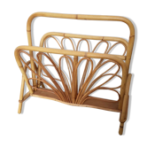 Vintage rattan magazine holder