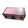 Authentic pink American trunk and silver metal finish