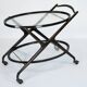 Ebonized Wood and Glass Bar Cart by Cesare Lacca, Italy 1950s