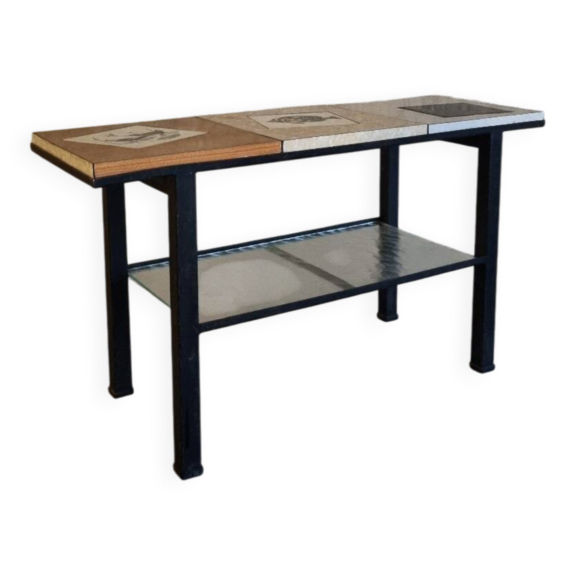 Vintage coffee table with tiles