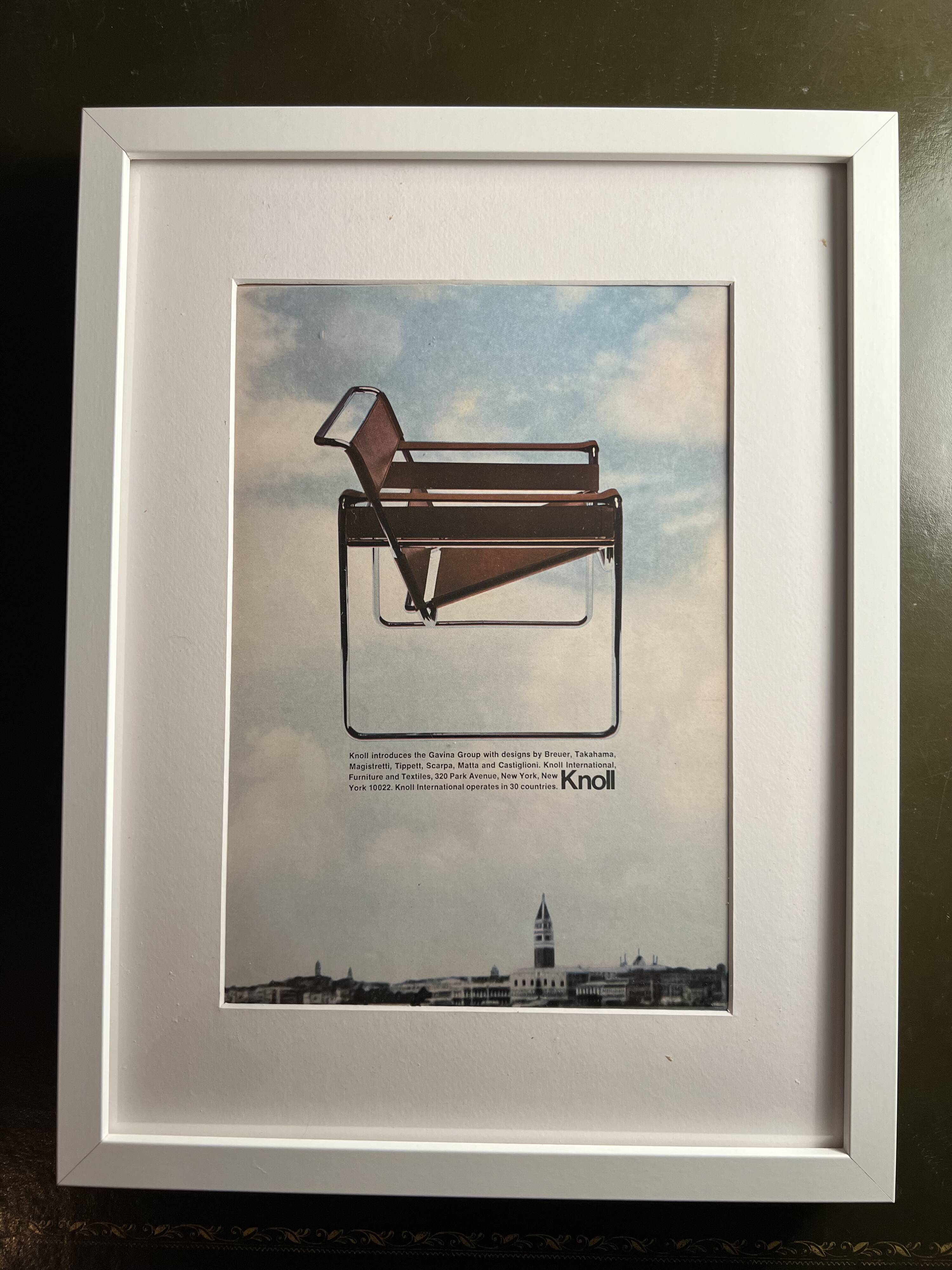 Old framed poster knoll wassily marcel breuer bauhaus