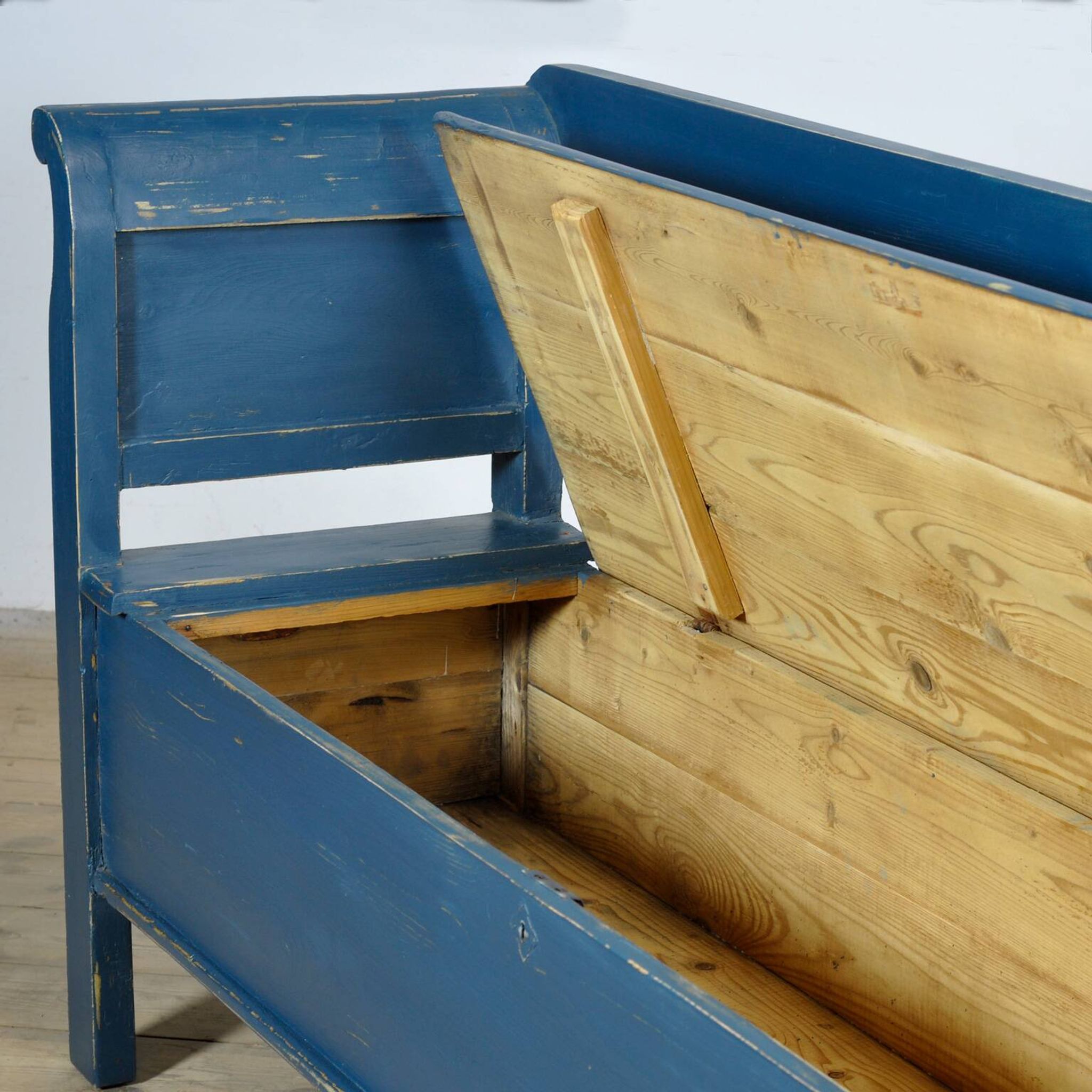 Antique pine drop-top bench, 1900s