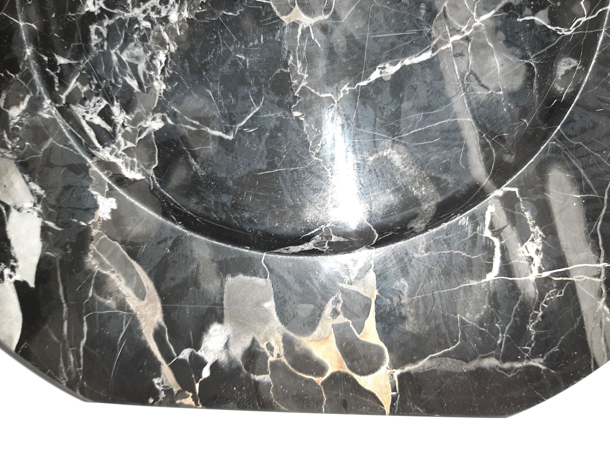 Set de 2 assiettes de présentation en marbre noir