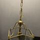 Vintage brass and glass light pendant , 1960s