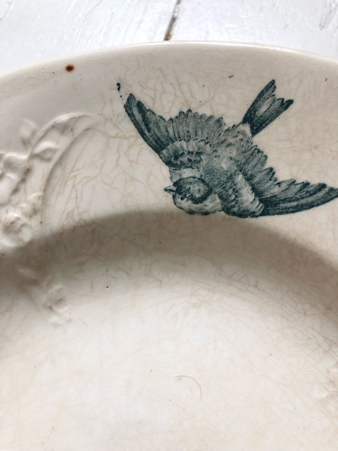 Flat oval iron earth bird and butterfly