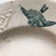 Plat oval terre de fer oiseau et papillon