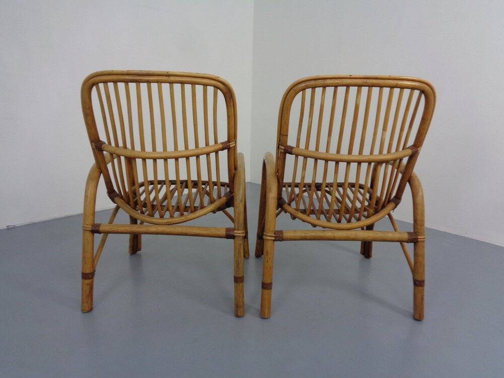 Set of Italian Bamboo Armchairs, 1970s