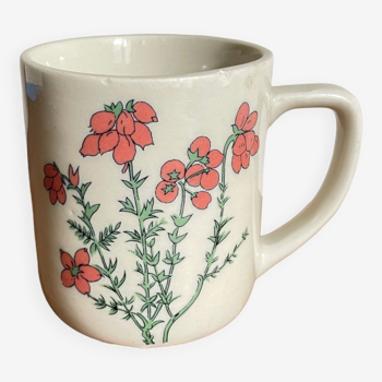 Ceramic mug vintage botanical pattern