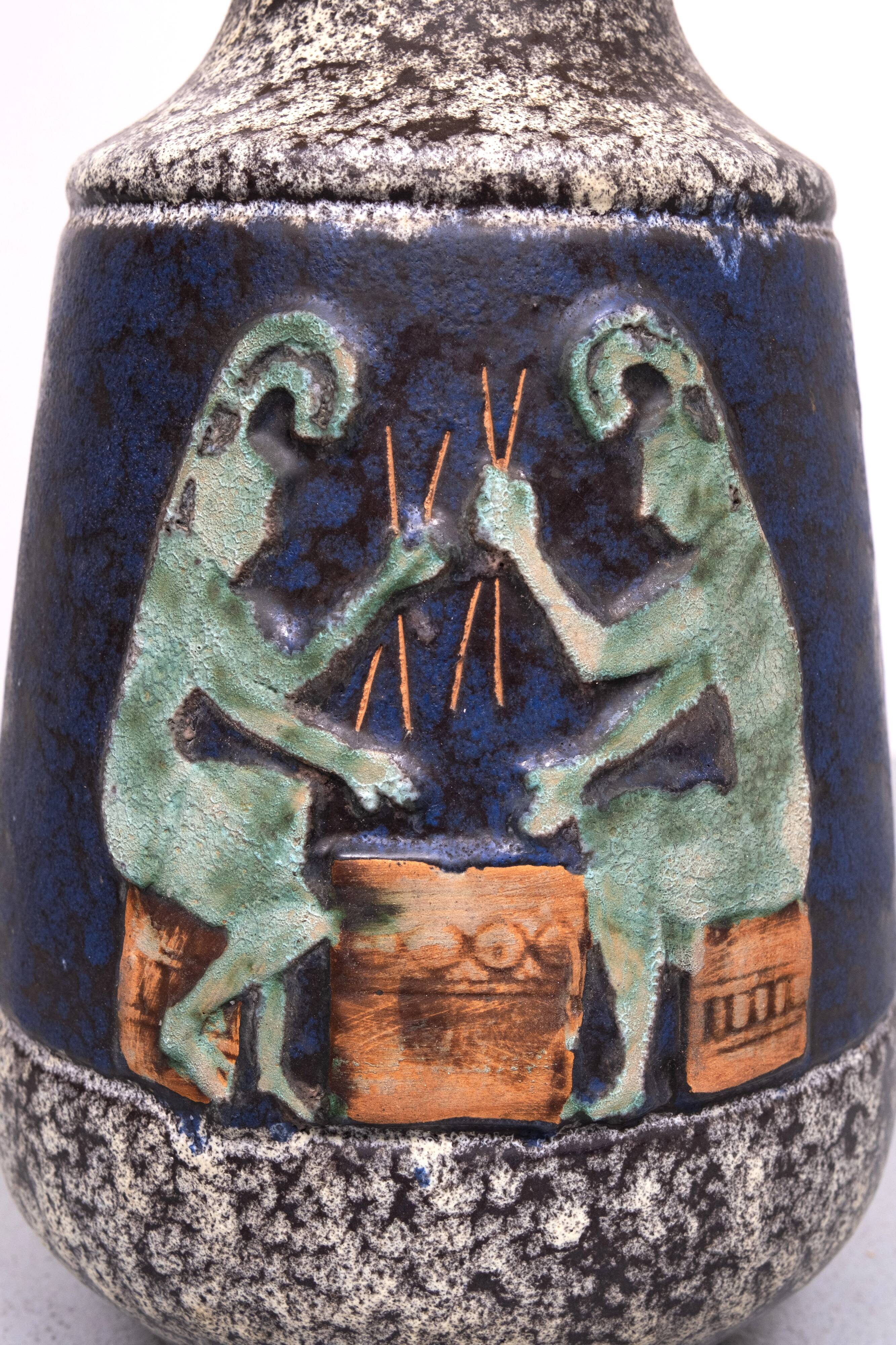 Walter Gerhards Ceramic Floor lamp  1960s Germany