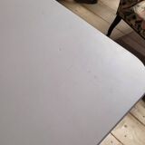 Antique patinated bistro farmhouse table, one drawer