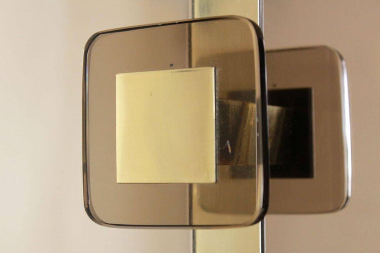 Regency Style Brass and Glass Coat Rack, Italy 1970s