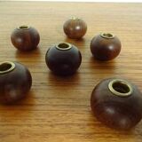 Danish Teak Candleholders, 1960s, Set of 6
