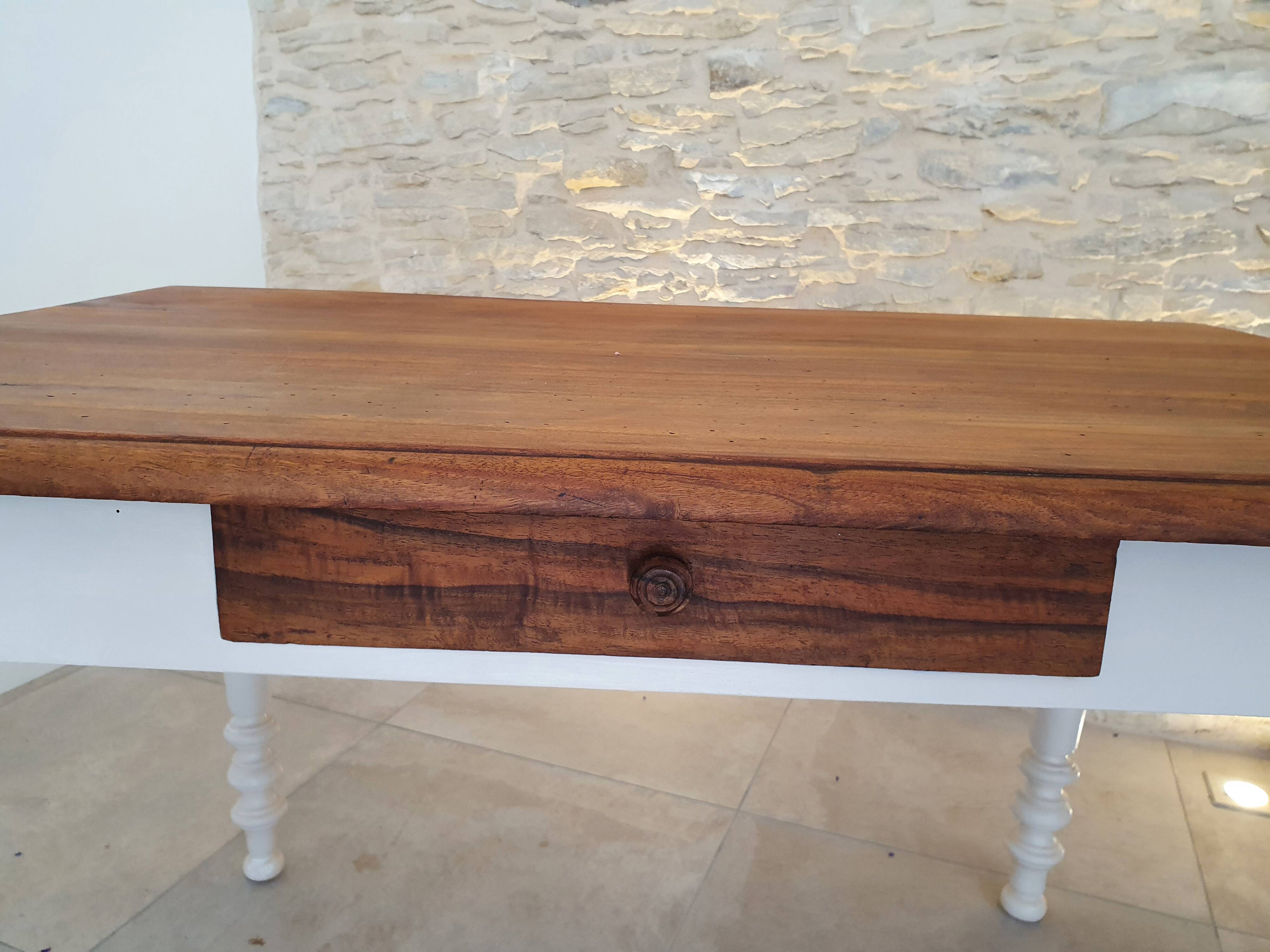 Farm table feet turned