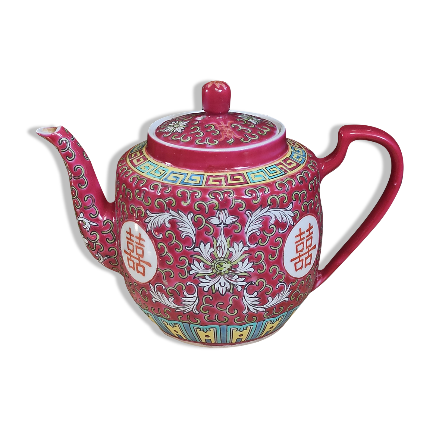 Chinese teapot Mun Shou Longevity vintage