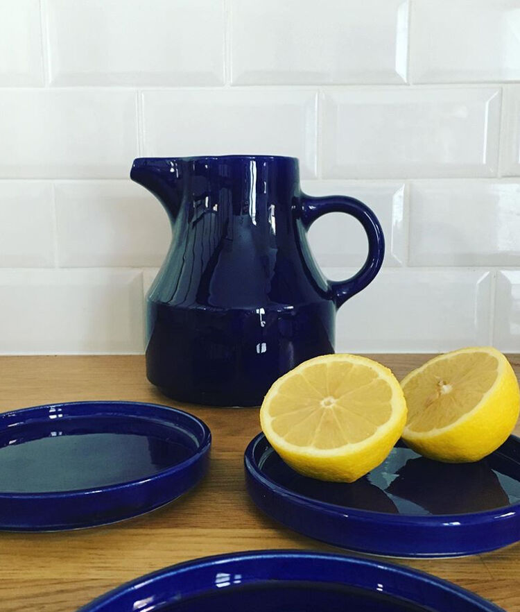 Set pitcher and sandstone plates