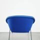 Vintage blue Walter Knoll German design lounge chair model 369 with a new seat