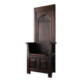 Throne chair in solid oak, renaissance