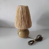 small bedside lamp gres enamelled rafia