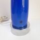 Blue glass table lamp in metal from the 90s.