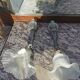 Pair of Art Deco wall lamps glass and metal