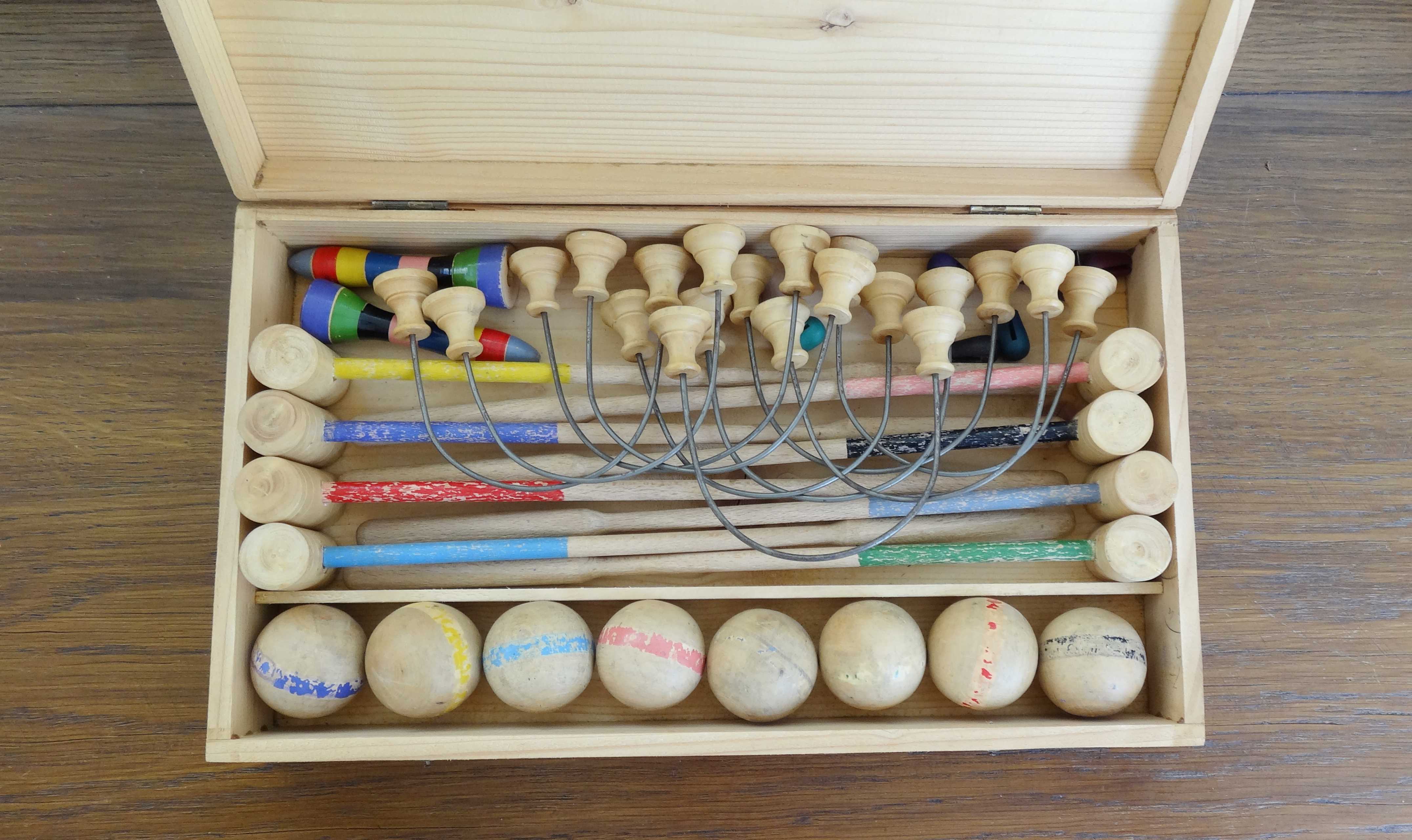 Croquet de salon en bois 8 personnes vintage