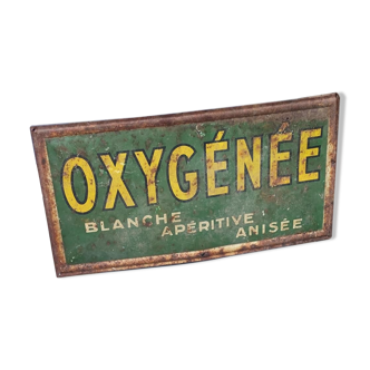 Ancienne Plaque publicitaire pour absinthe oxygénée vers 1900