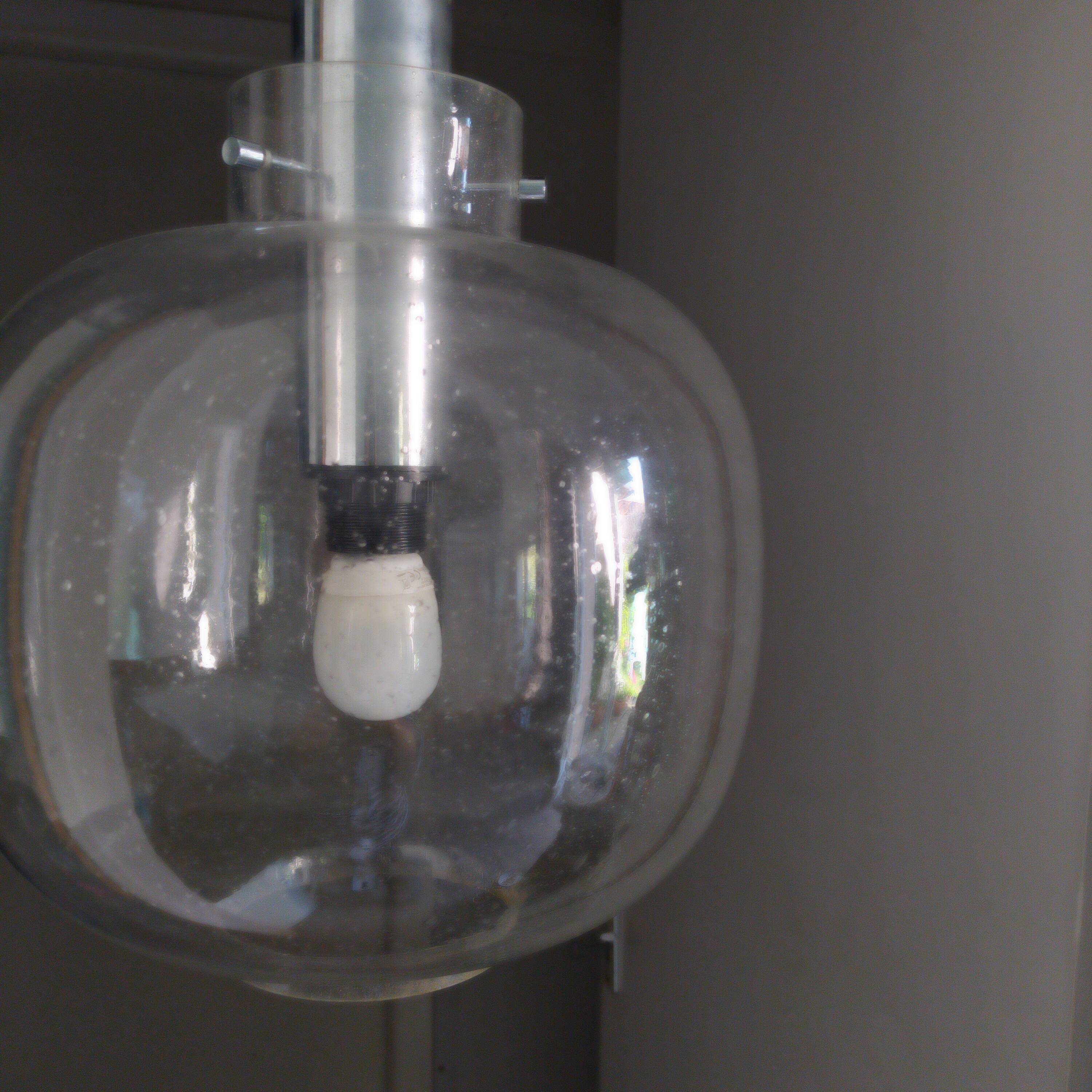 vintage 1970 Limburg bubble glass and chrome pendant light