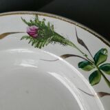 Lot of 2 hollow plates Moulin des Wolves, painted décor