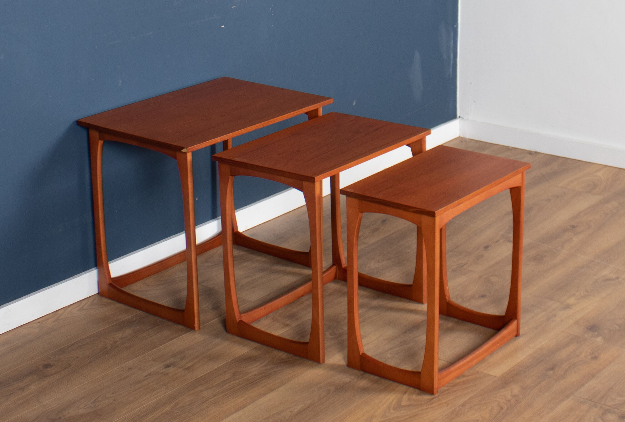 Retro teak 1960s mid century nest of tables coffee tables