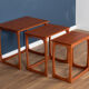 Retro teak 1960s mid century nest of tables coffee tables