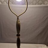 Old brass and marble lamp base, sold without shade.