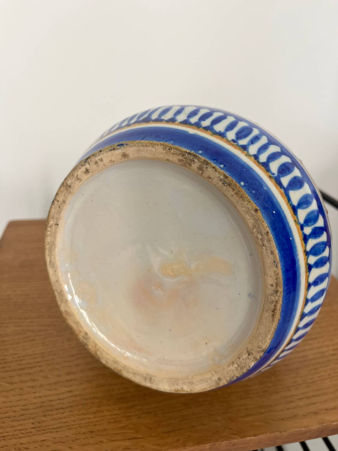 Ancient majolica earthenware vase