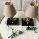 Pair of bronze and marble lamp art deco 30s