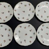 Dessert plates series of six Limoges Legrand porcelain