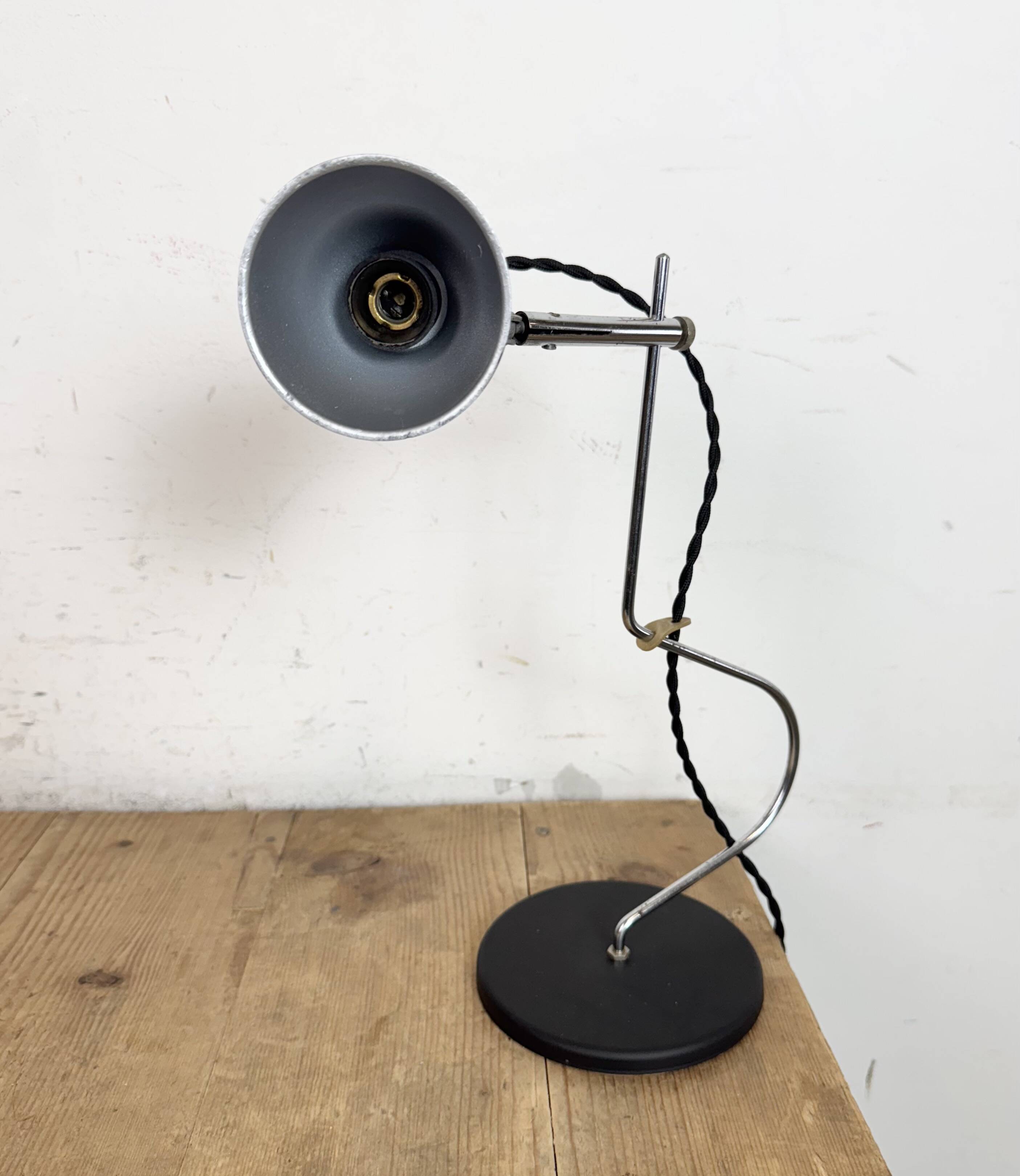 Vintage Black Bakelite Table Lamp , 1970s