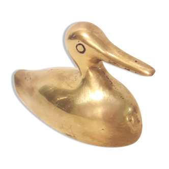 Duck brass paperweight
