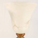 Pair of vintage lamps in natural stone and alabaster, PEGASAM style