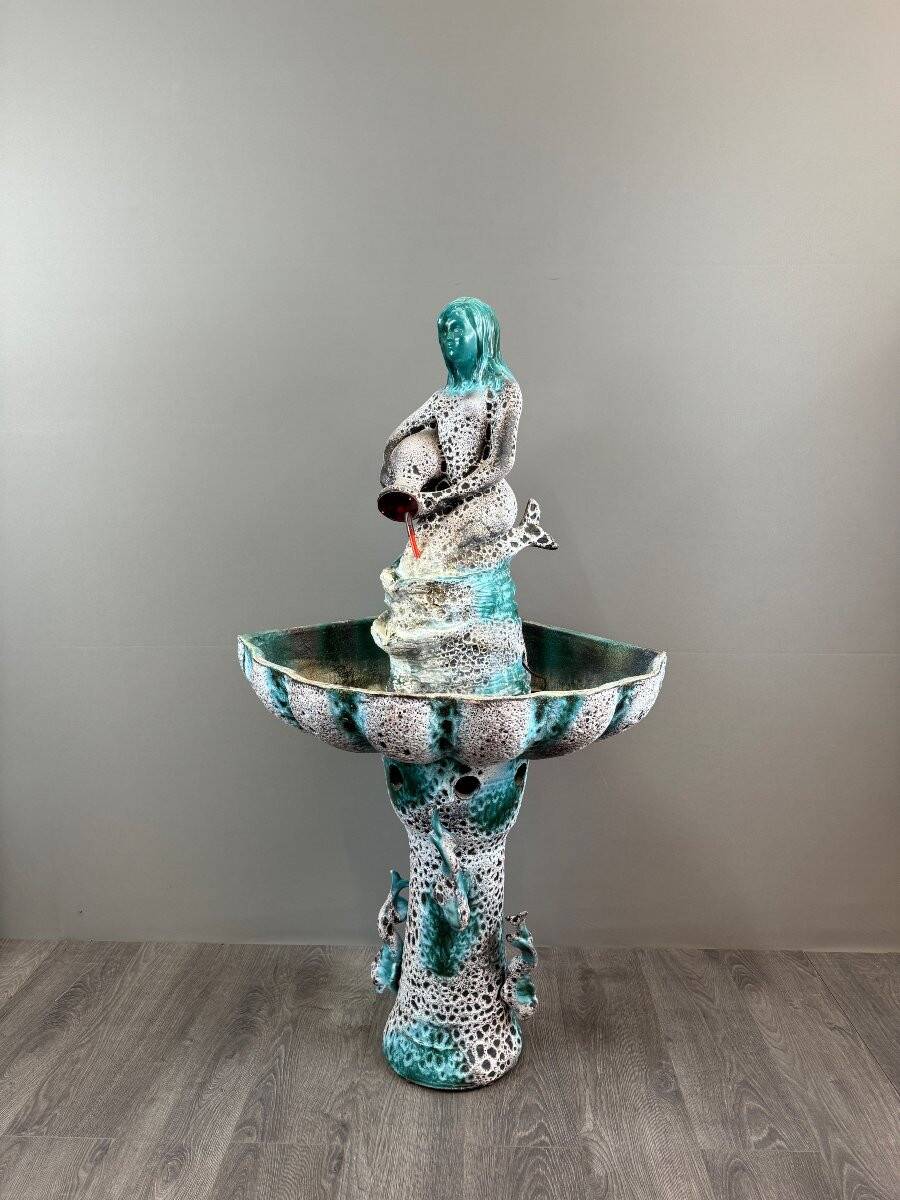 Vallauris Ceramic Fountain – Mermaid, 20th Century