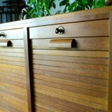 Furniture with curtain 50s blond oak binder