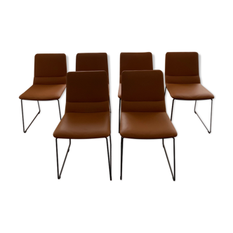 6 bendchairs peter maly light brown