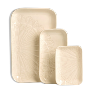 Set de trois plats plata craie