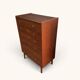 Chiffonnier danois vintage « tallboy » en placage teck