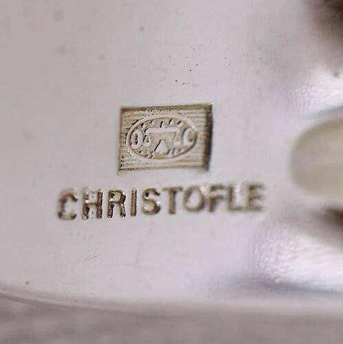 Christofle Spatours 12 table forks, 20.7 cm, silver-plated metal in perfect condition.