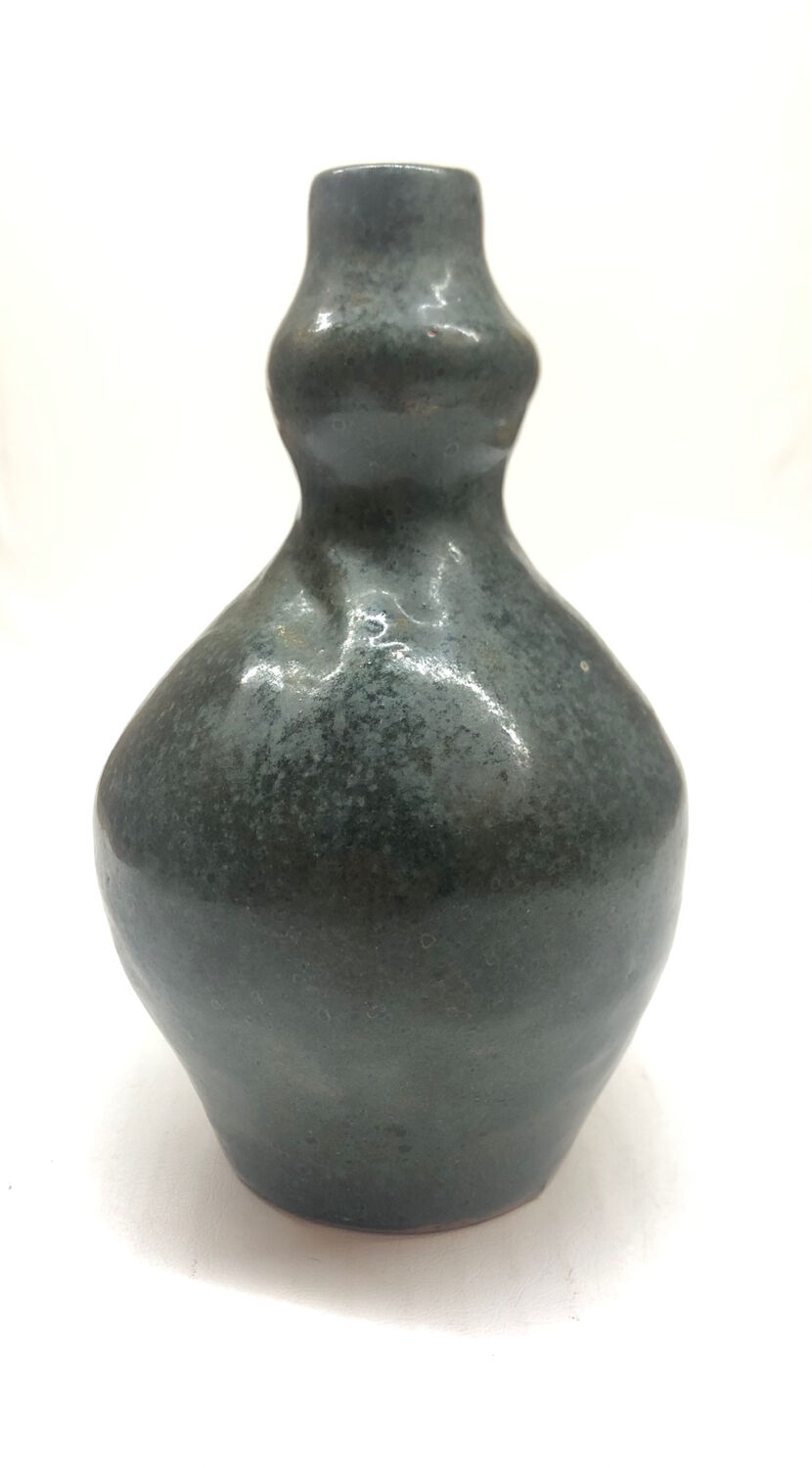 Blue ceramic vase signed AP