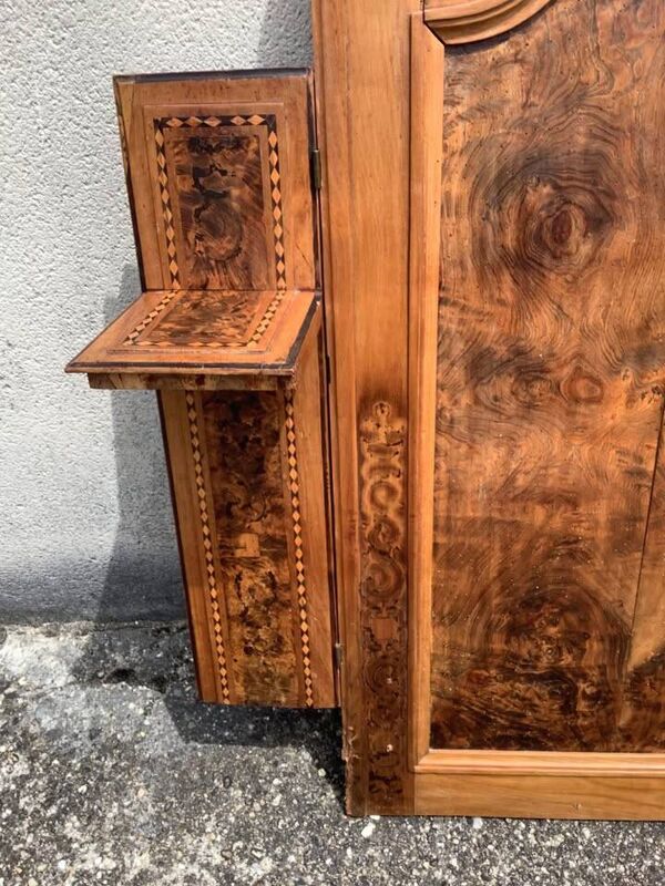 Tête de lit en orme et loupe d'orme - fin XIXème