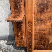 Tête de lit en orme et loupe d'orme - fin XIXème