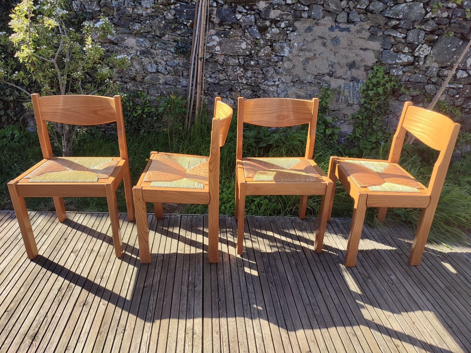 Chaise paille et orme maison regain