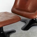 Fauteuil et Ottoman Yrjö Kukkapuro Karuselli pour Haimi, 1965