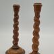 DuO turned wood candle holders